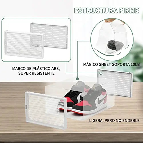 Organizadores transparentes para zapatos, apilables y multifuncionales para hogar (6 piezas) MU:4LIFE