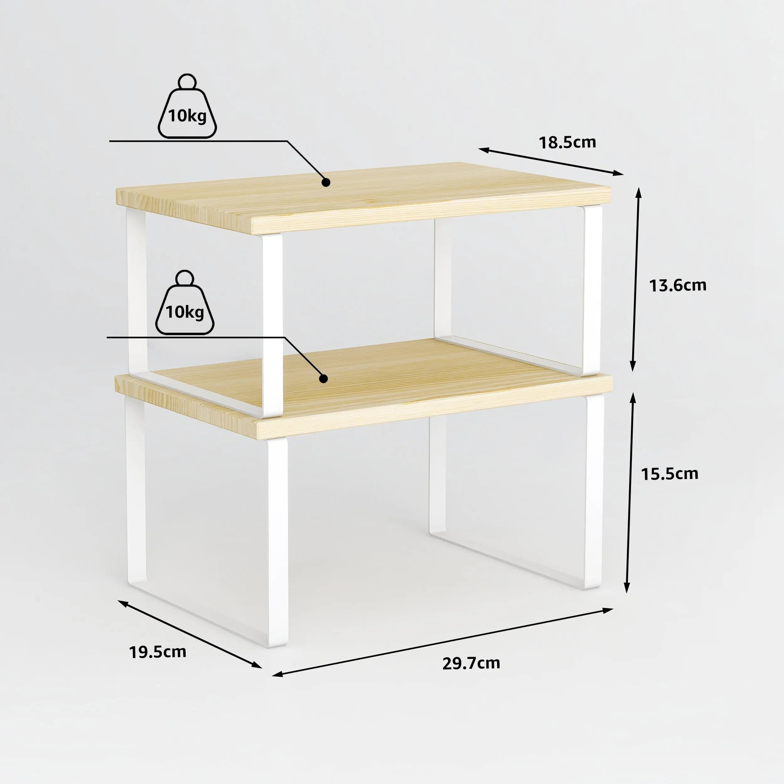 Set de 2 organizadores de estantes de cocina, gabinete y soporte multiuso para oficina MU:4LIFE